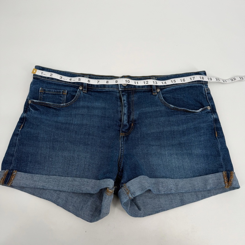LOFT Jean Shorts Womens 12 31 Blue Denim Roll Cuff 3" Inseam Basic Summer Beach - Picture 5 of 9